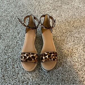 Leopard print espadrille sandal